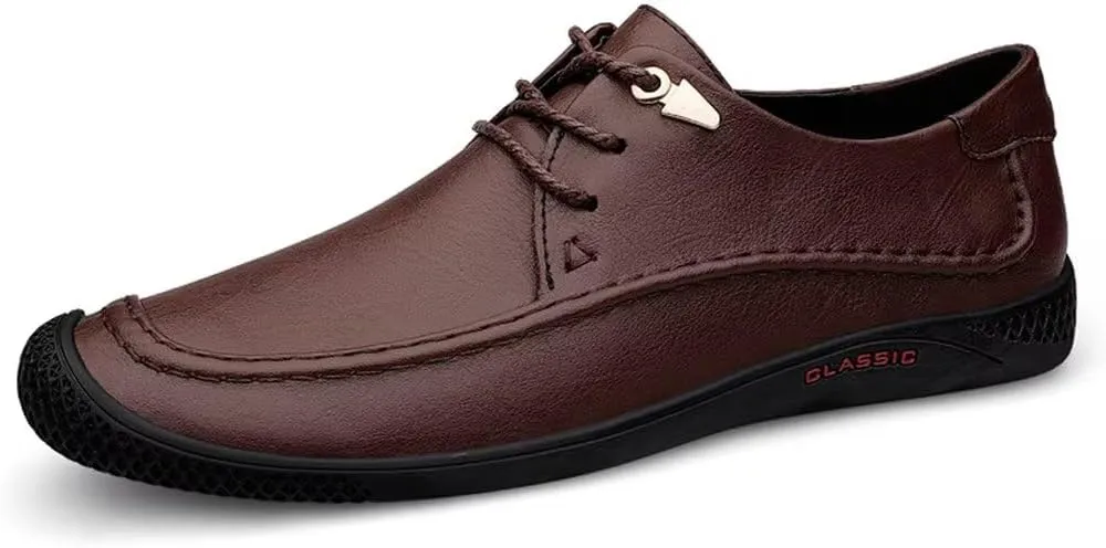GSLMOLN Men's Fashion Loafer Leather Casual Breathable Formal Dress Shoes