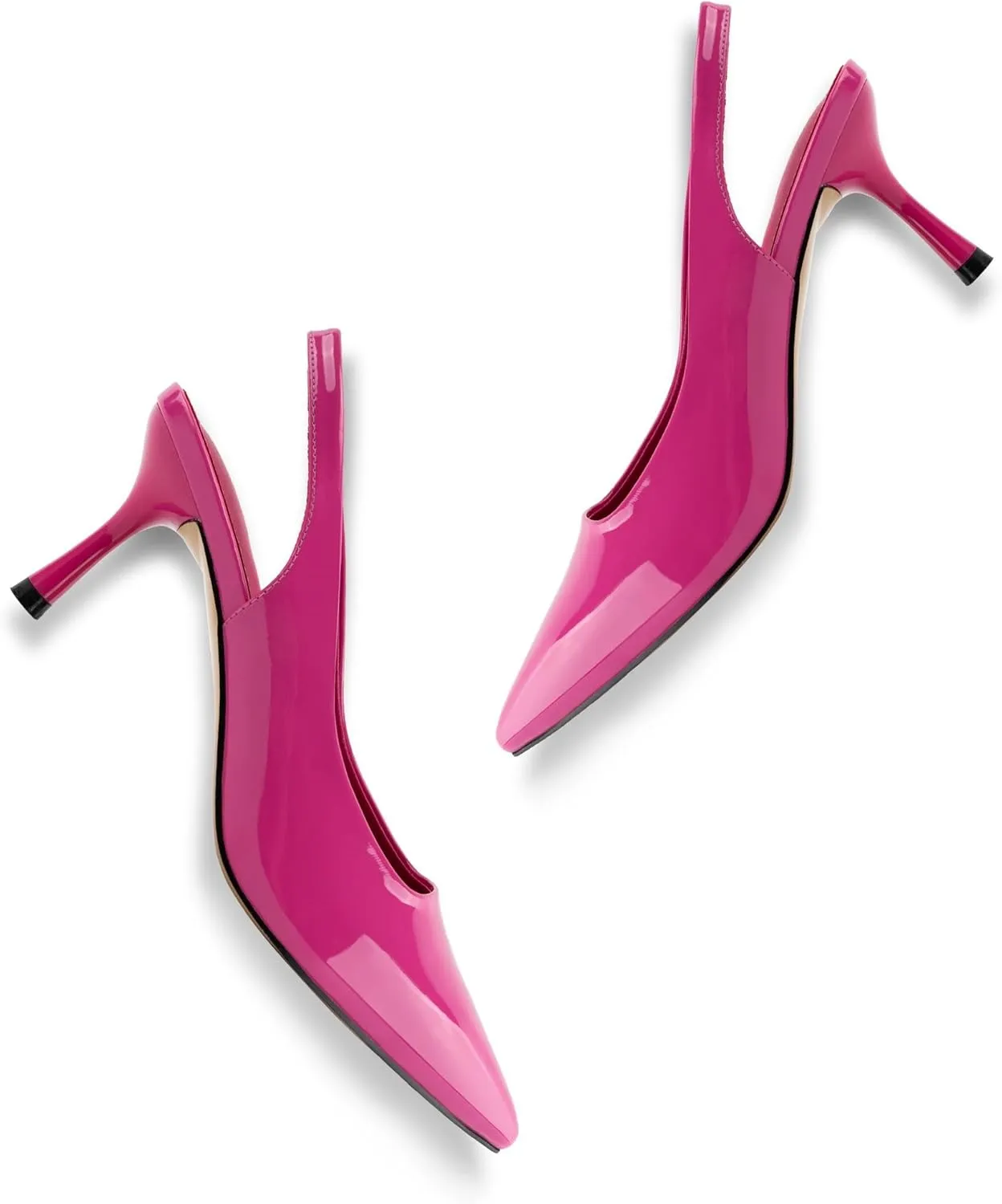 heelchic Women's Kitten Heel, Closed Pointed Toe Low Heel, Comfortable Pumps Shoes for Women Dress Shoes