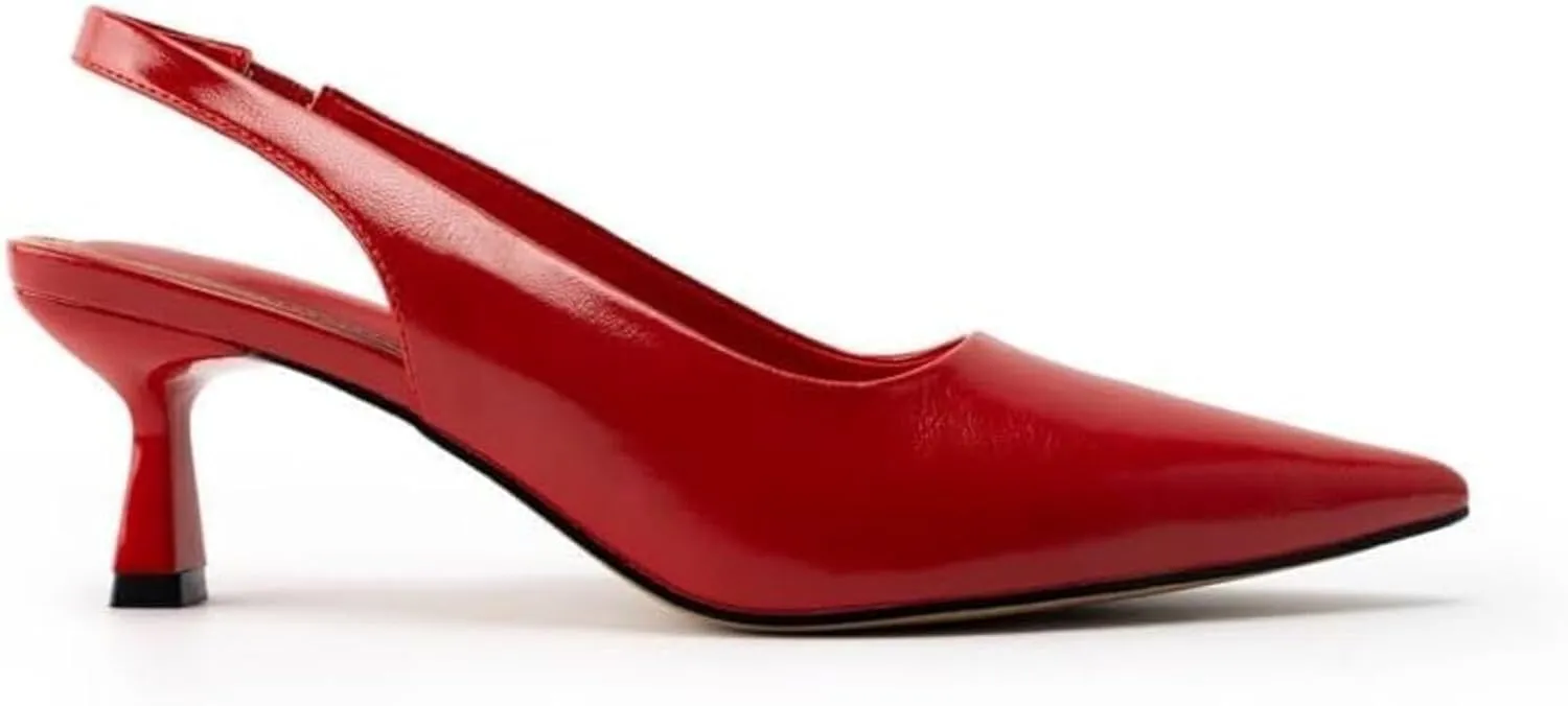 heelchic Women's Kitten Heel, Closed Pointed Toe Low Heel, Comfortable Pumps Shoes for Women Dress Shoes