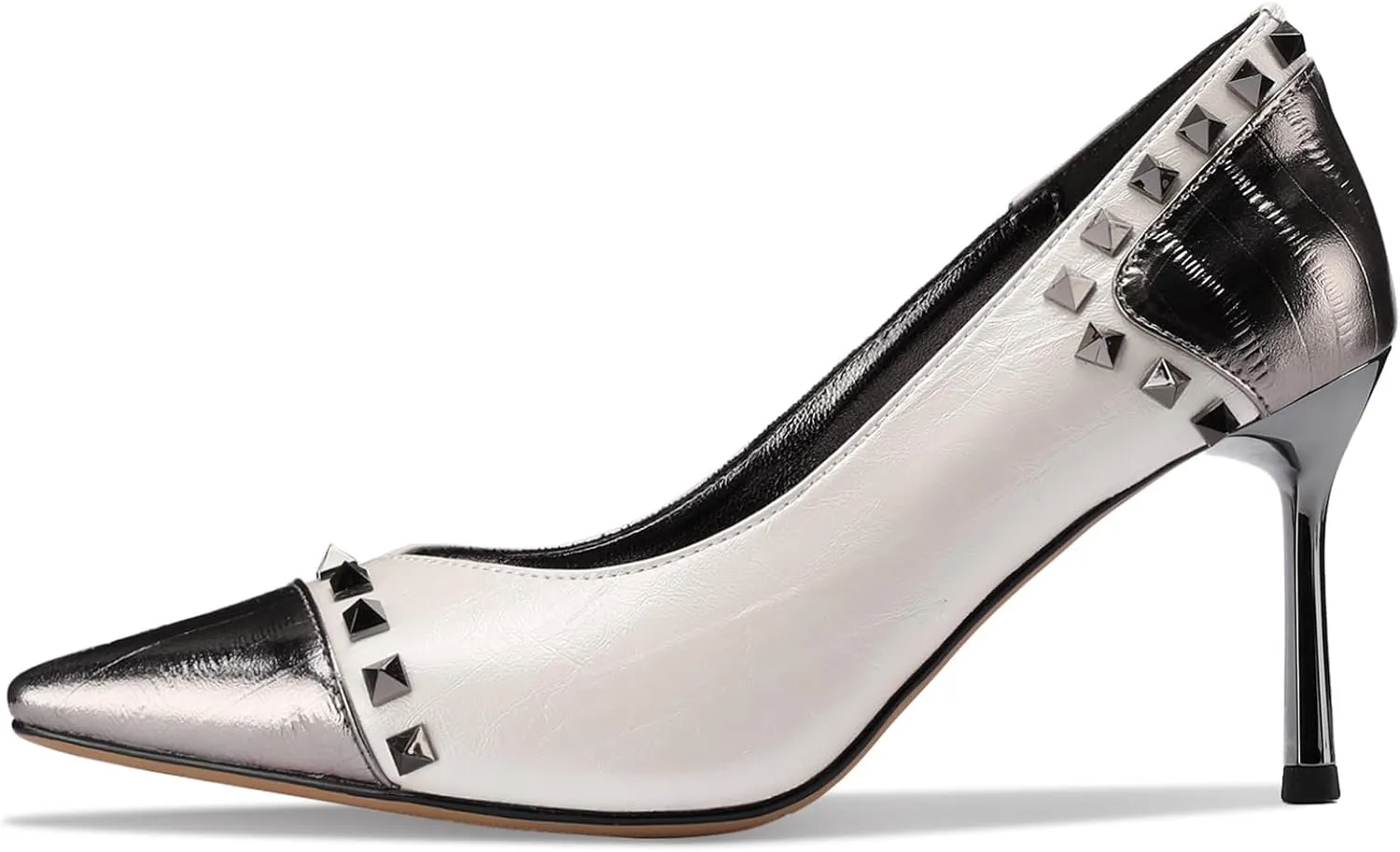 High Heels for Women Stiletto Pointed Toe Leather Pumps Closed Toe Dressy Comfortable Sexy Elegantes Wedding Slip On Formal Prom Sparkly 3 Inch Shoes