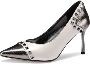 High Heels for Women Stiletto Pointed Toe Leather Pumps Closed Toe Dressy Comfortable Sexy Elegantes Wedding Slip On Formal Prom Sparkly 3 Inch Shoes