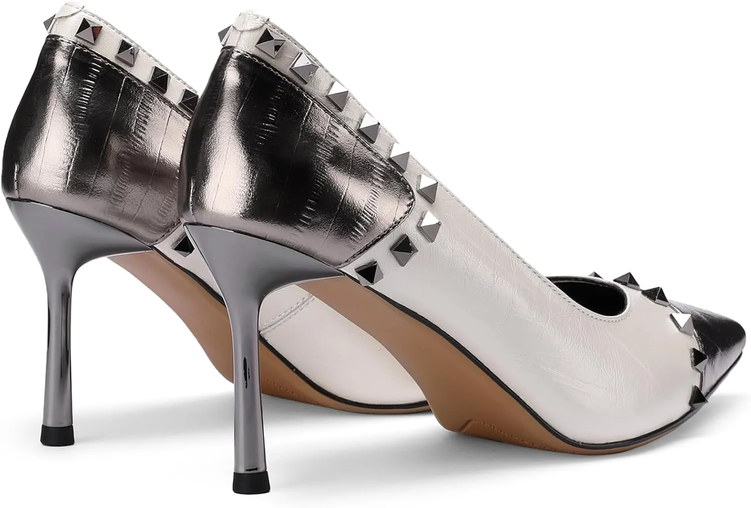 High Heels for Women Stiletto Pointed Toe Leather Pumps Closed Toe Dressy Comfortable Sexy Elegantes Wedding Slip On Formal Prom Sparkly 3 Inch Shoes