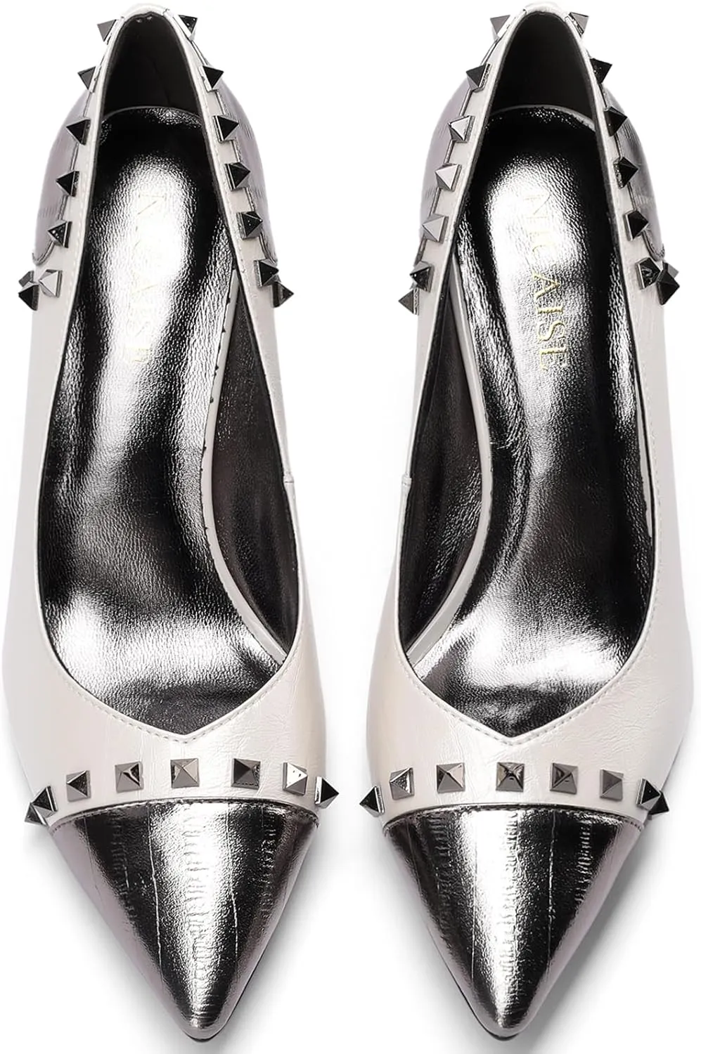 High Heels for Women Stiletto Pointed Toe Leather Pumps Closed Toe Dressy Comfortable Sexy Elegantes Wedding Slip On Formal Prom Sparkly 3 Inch Shoes