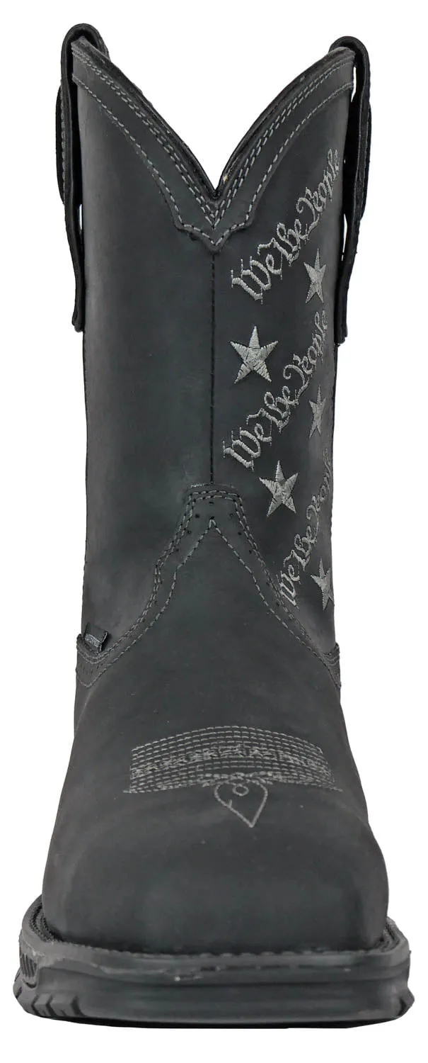 Hoss Boots Mens We The People CT WP Black Leather Work Boots