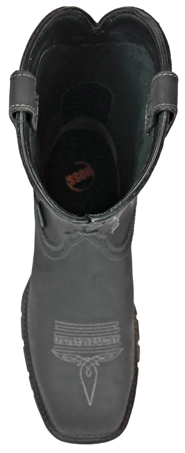 Hoss Boots Mens We The People CT WP Black Leather Work Boots