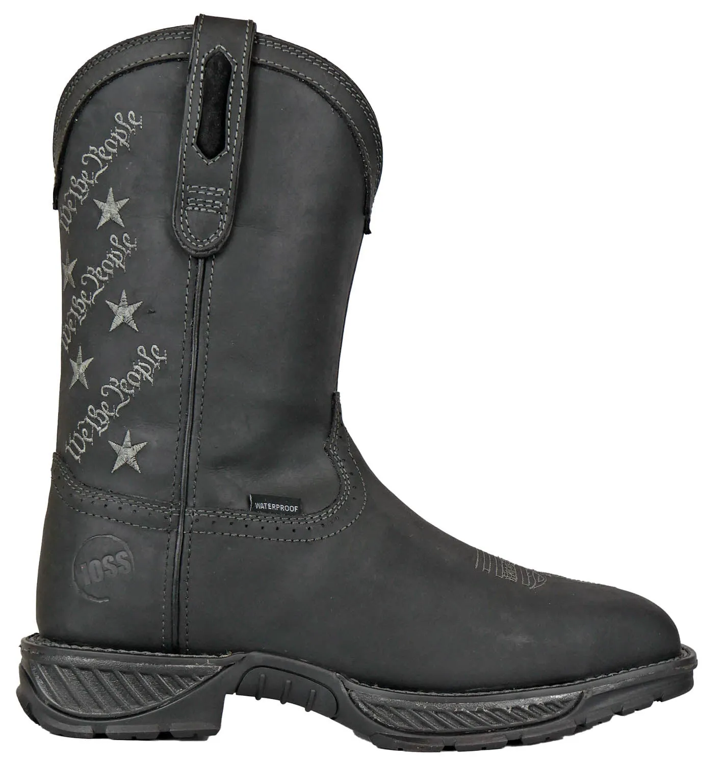 Hoss Boots Mens We The People CT WP Black Leather Work Boots