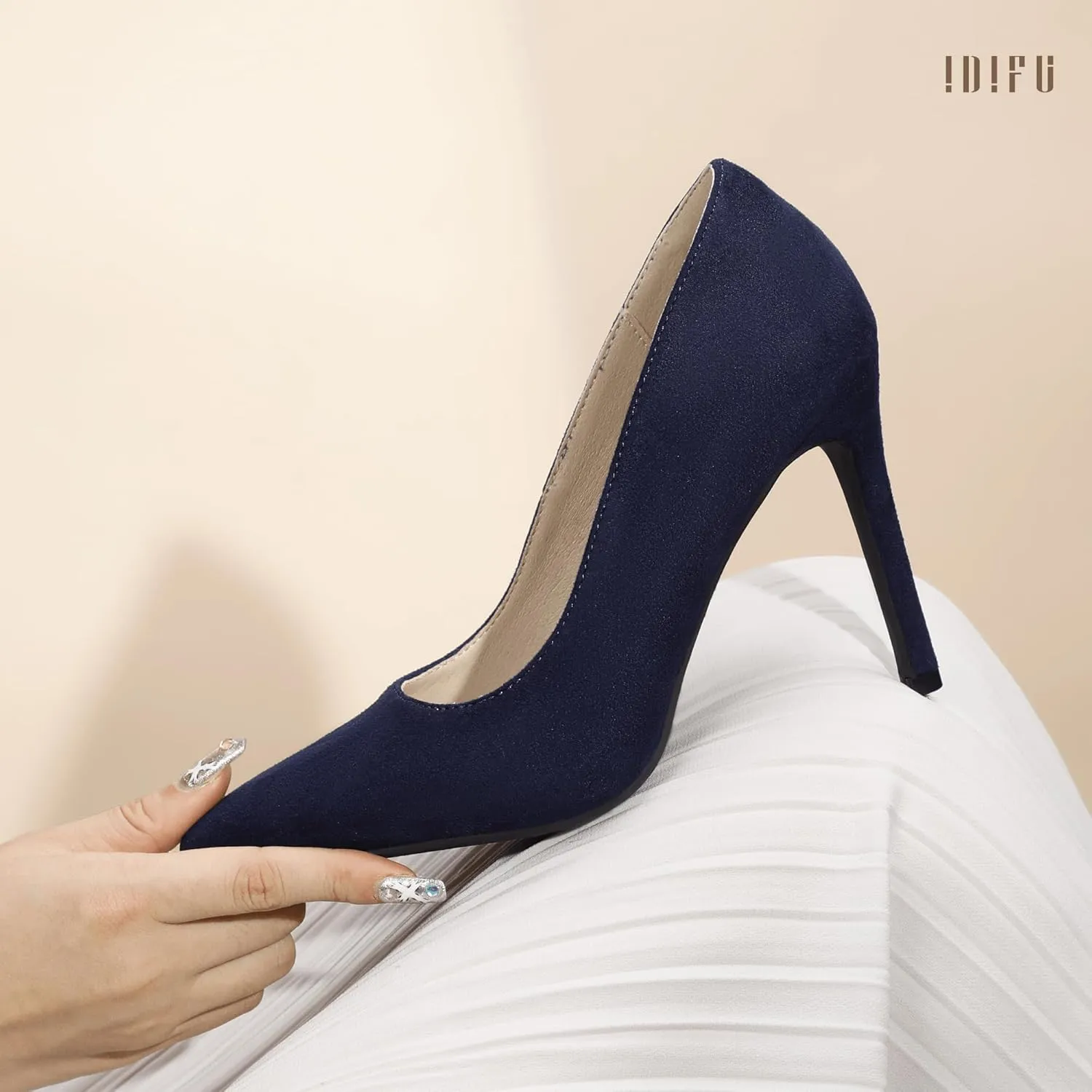 IDIFU IN4 Women's Pumps High Heels Closed Toe Stiletto Pointed Toe Dress Shoes Wedding Prom Bridal Daily Work Office Business Trendy Fashion Sexy Comfortable Pumps Dressy Shoes