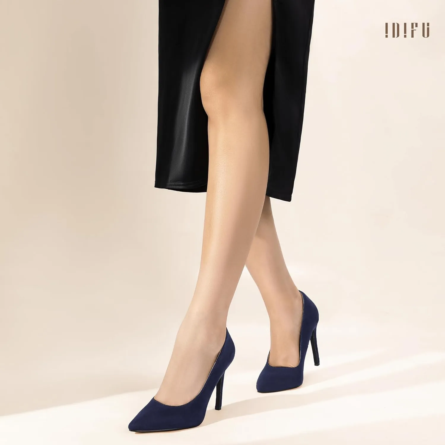 IDIFU IN4 Women's Pumps High Heels Closed Toe Stiletto Pointed Toe Dress Shoes Wedding Prom Bridal Daily Work Office Business Trendy Fashion Sexy Comfortable Pumps Dressy Shoes