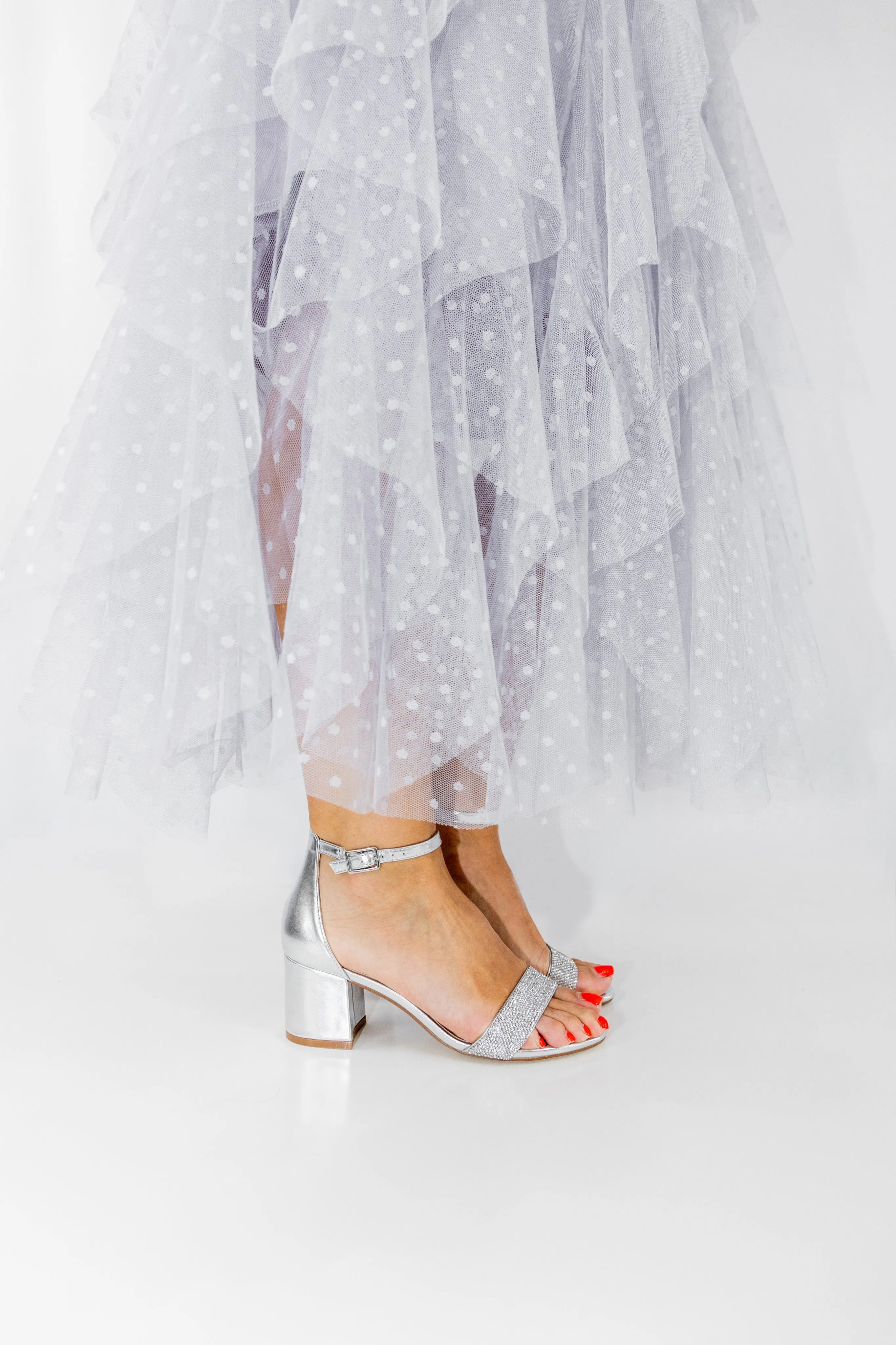 Inniu Catwalk Chaarli Block Heel Silver Metallic