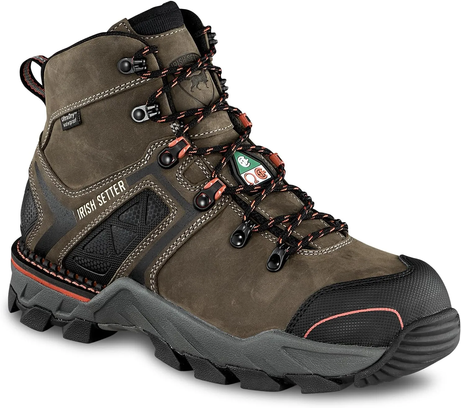 Irish Setter, Crosby, Men’s, 6", Waterproof, Non-Metallic Safety Toe (CSA), Work Boot, Gray