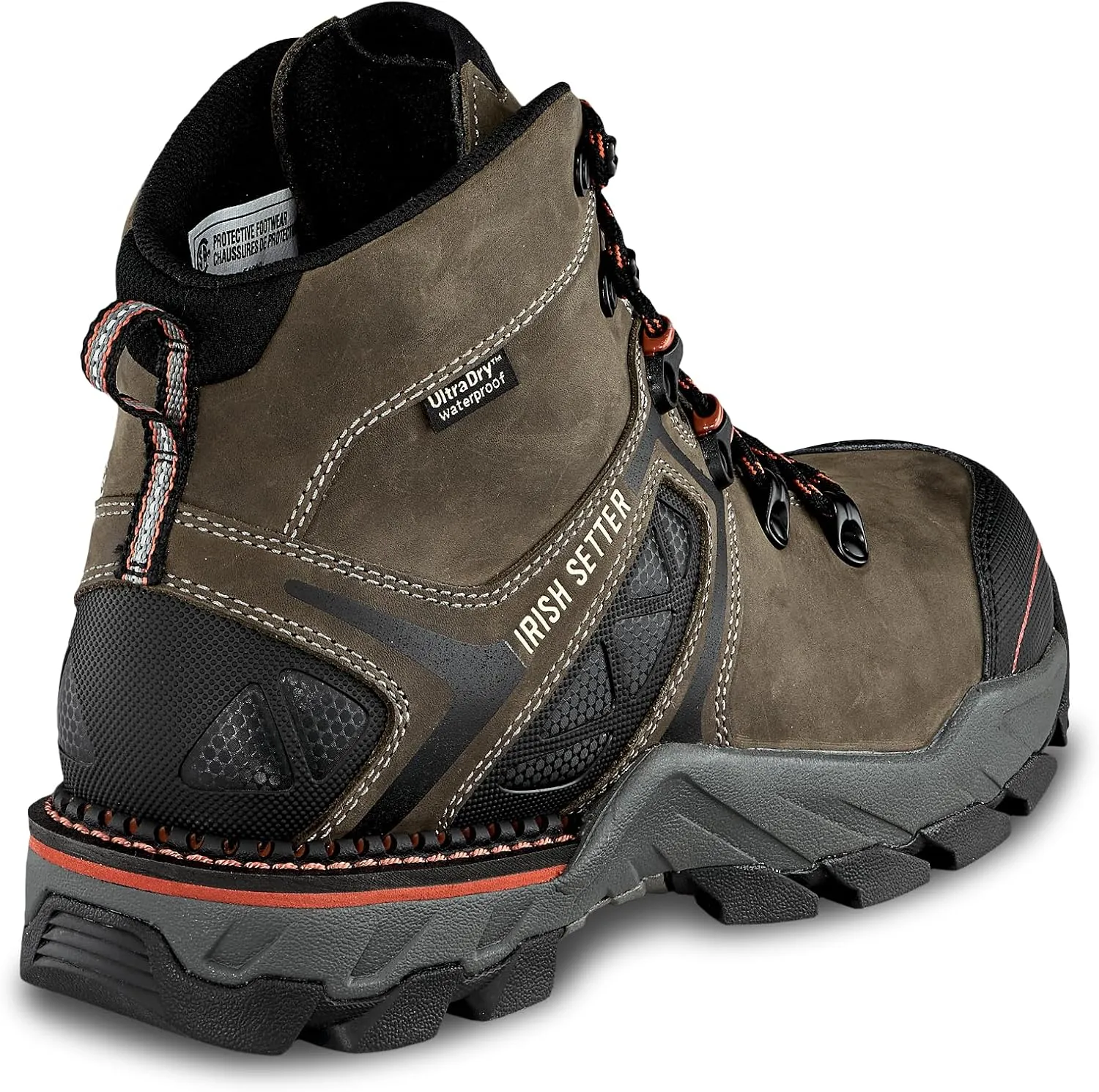 Irish Setter, Crosby, Men’s, 6", Waterproof, Non-Metallic Safety Toe (CSA), Work Boot, Gray
