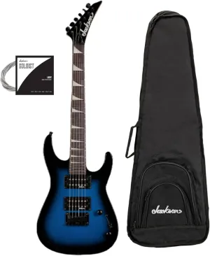 Jackson JS Series Dinky Minion JS1X 6-String Guitar (Metallic Blue Burst) Bundle with Gig Bag and Strings (3 Items)
