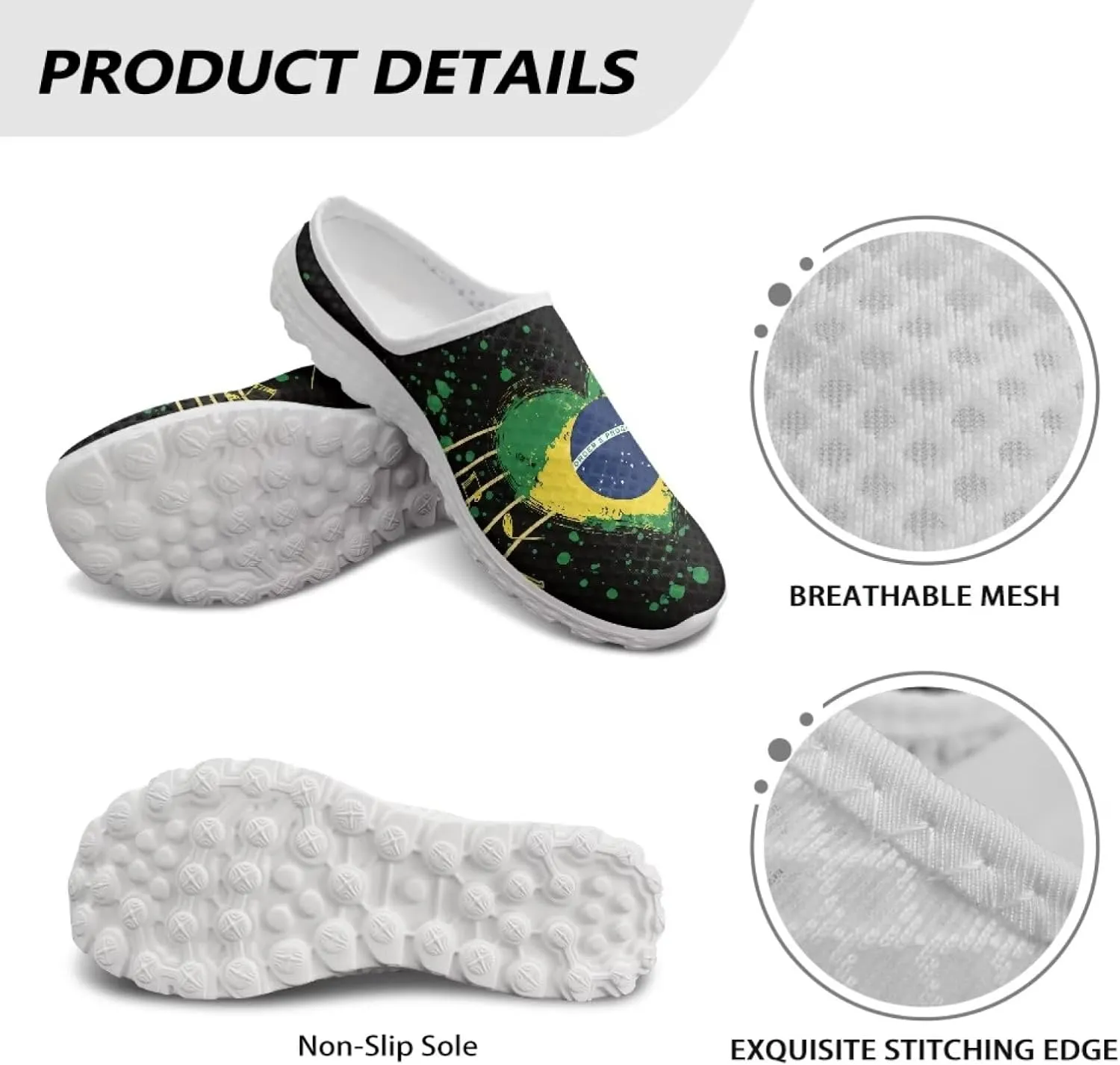 Jeiento Women Lightweight Slip On Mules Shoes Comfortable Anti Slip Loafers Open Back Breathable Slippers