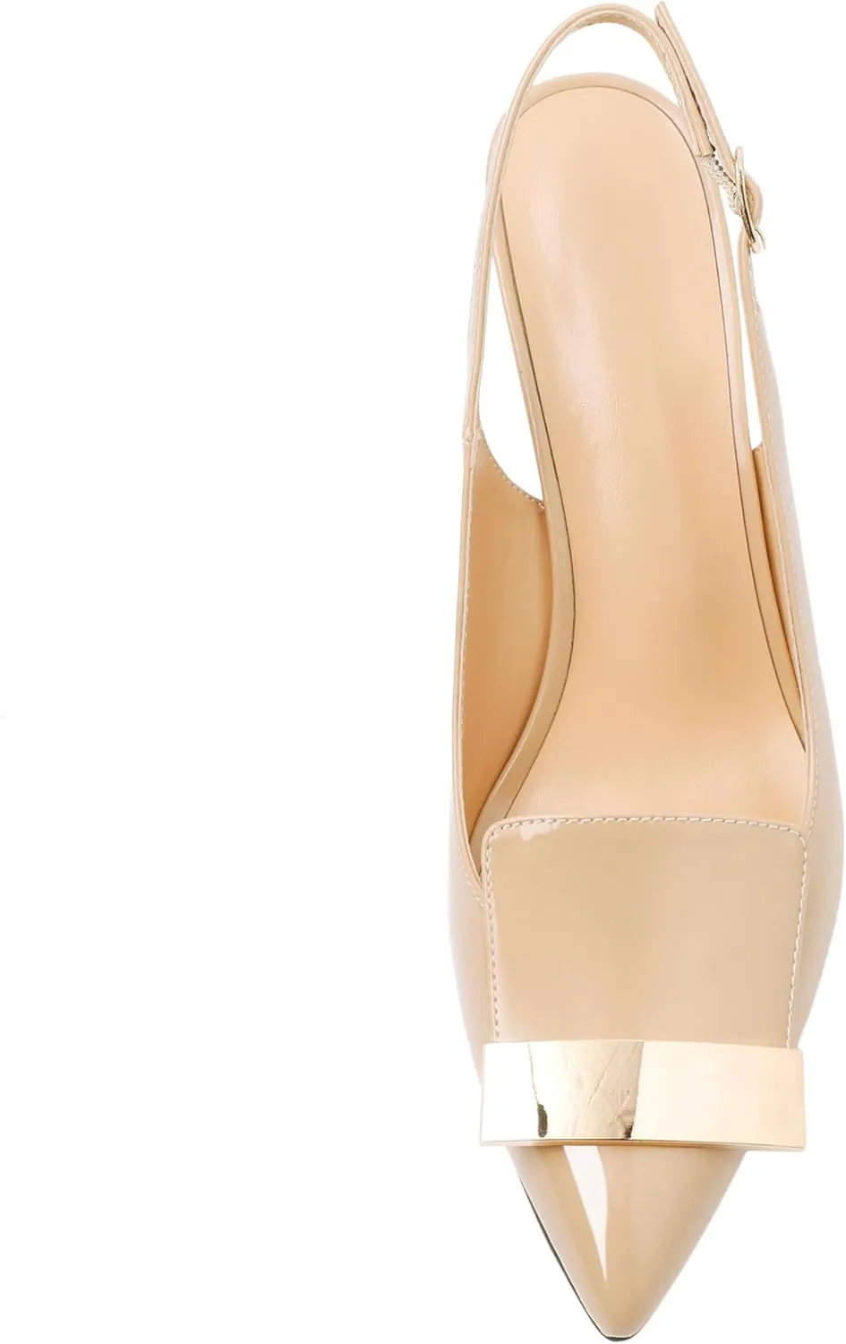 Joseywade Women Slingback Pumps High Stiletto Heel 3.5 Inch Heeled Sandals Closed Pointed Toe Flare Heel Dress Shoes