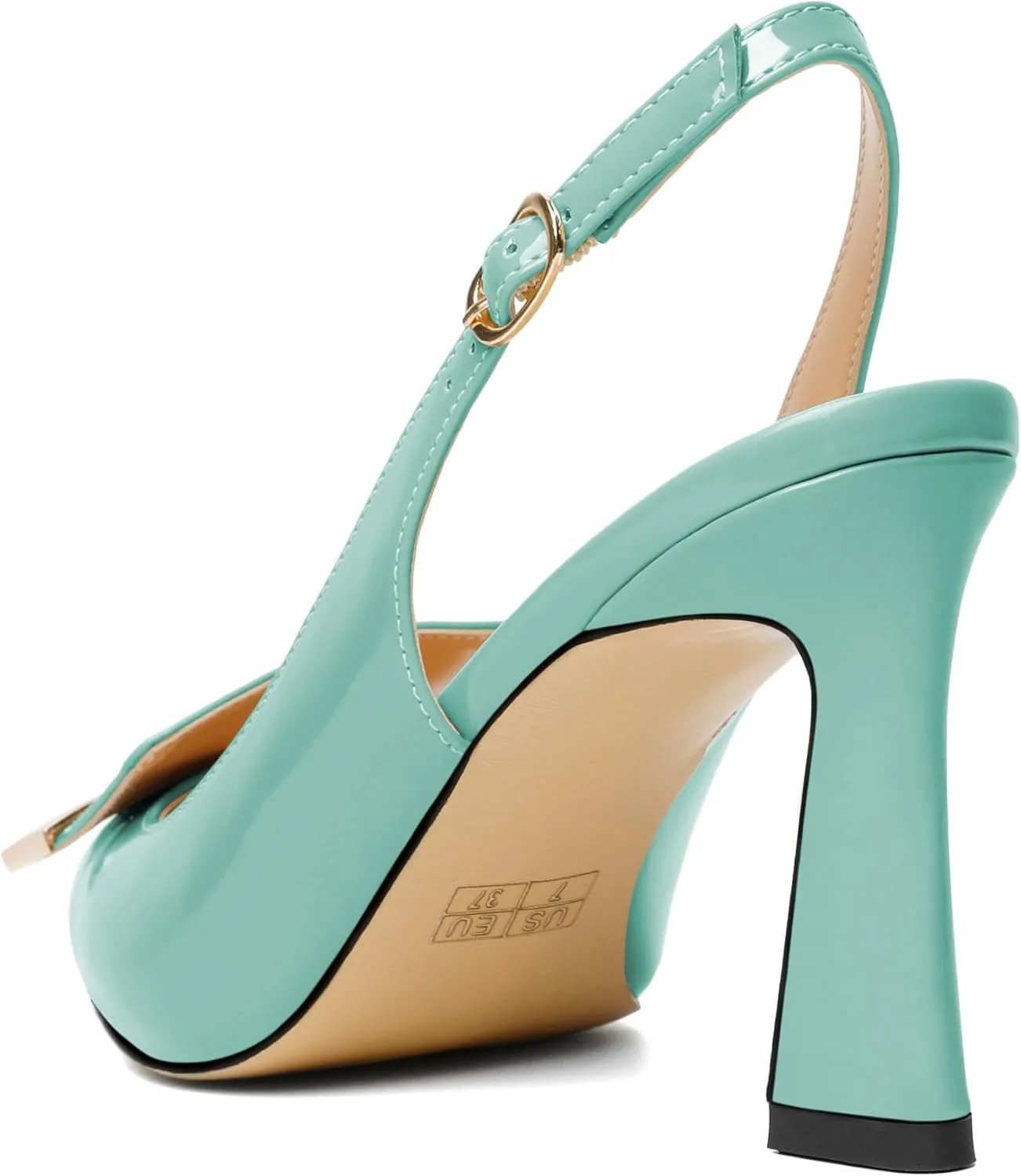 Joseywade Women Slingback Pumps High Stiletto Heel 3.5 Inch Heeled Sandals Closed Pointed Toe Flare Heel Dress Shoes