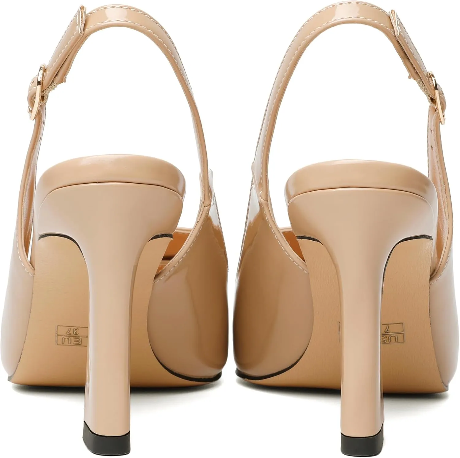 Joseywade Women Slingback Pumps High Stiletto Heel 3.5 Inch Heeled Sandals Closed Pointed Toe Flare Heel Dress Shoes