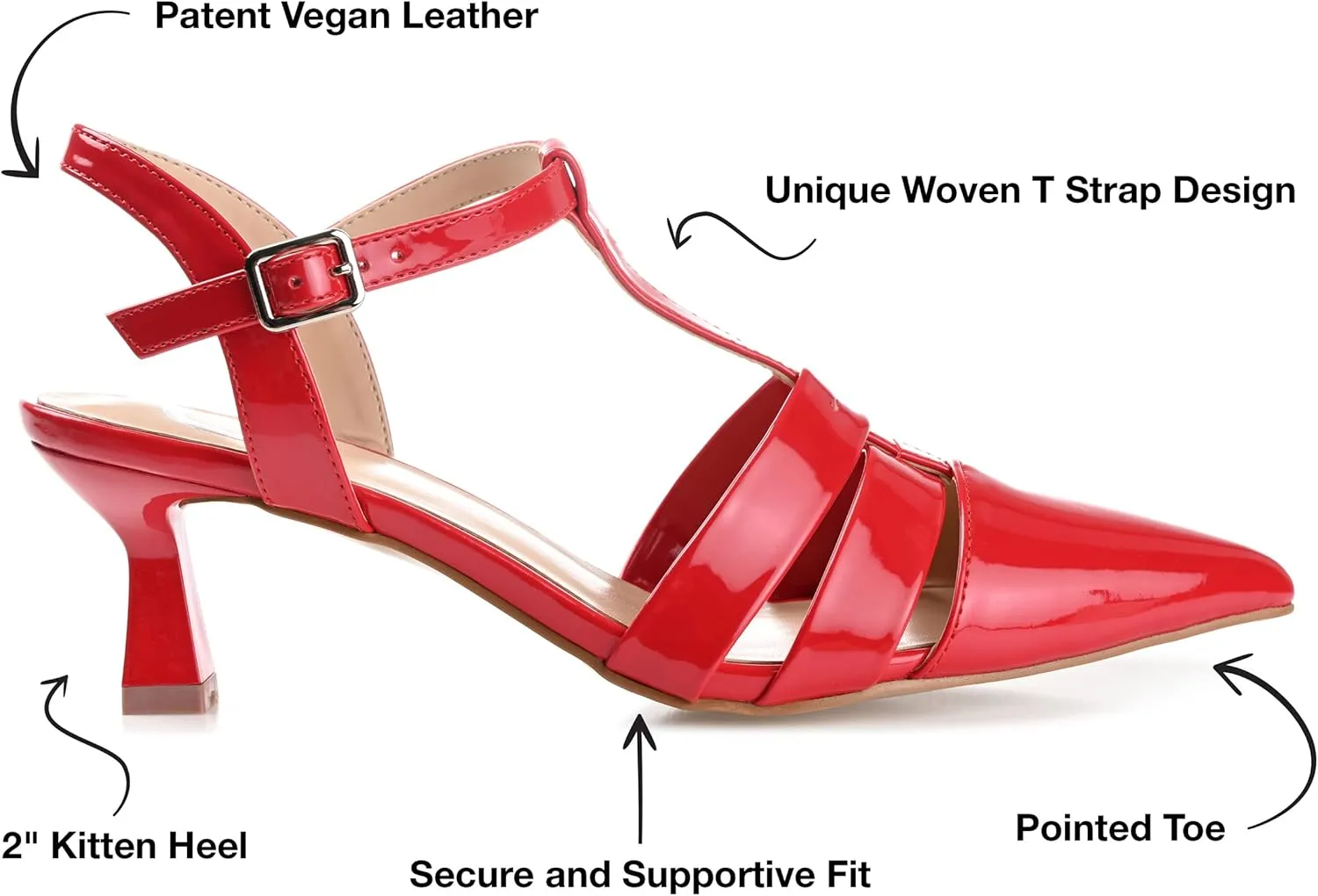 Journee Collection Womens Jazlynn Patent Pointed Toe Pumps