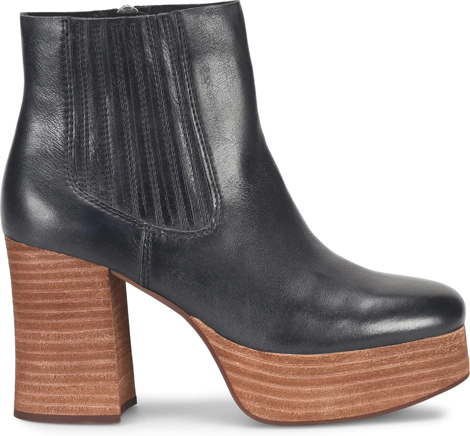 KORK-EASE Baylie Chelsea Boot - Stacked Platform, Hand-Finished/Metallic Leather