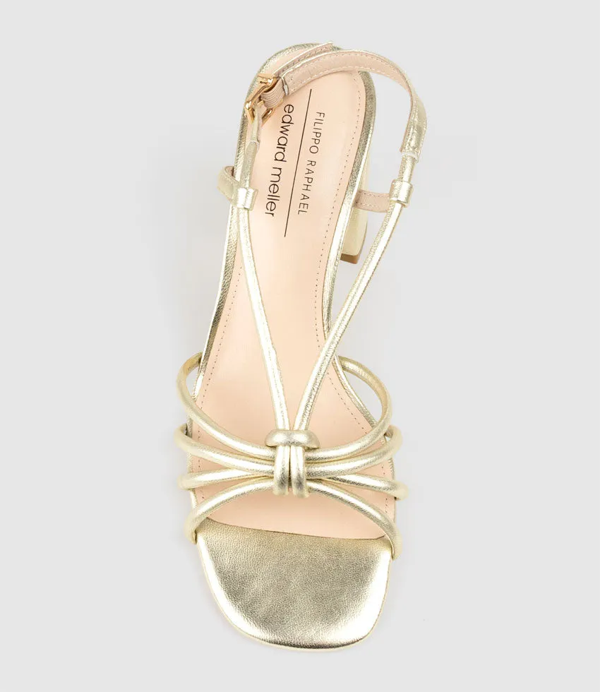 KYA85 Tubed Knot Sandal in Pale Gold