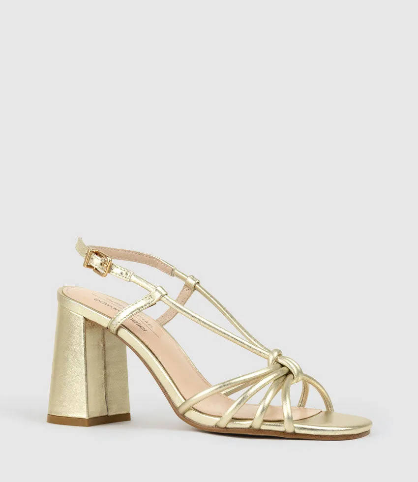 KYA85 Tubed Knot Sandal in Pale Gold