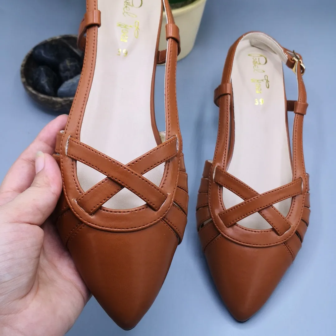 Latte Pointed Sandal - Brown