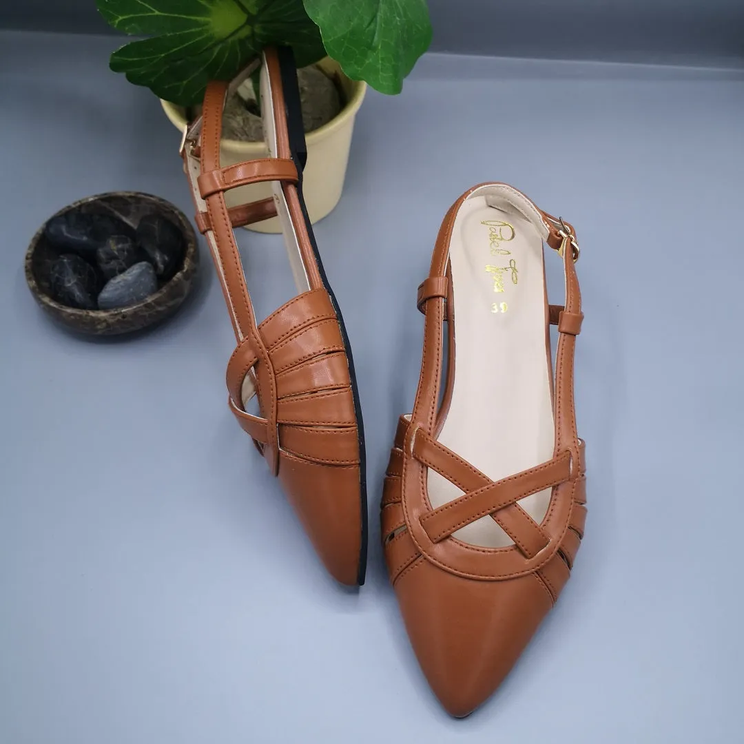 Latte Pointed Sandal - Brown
