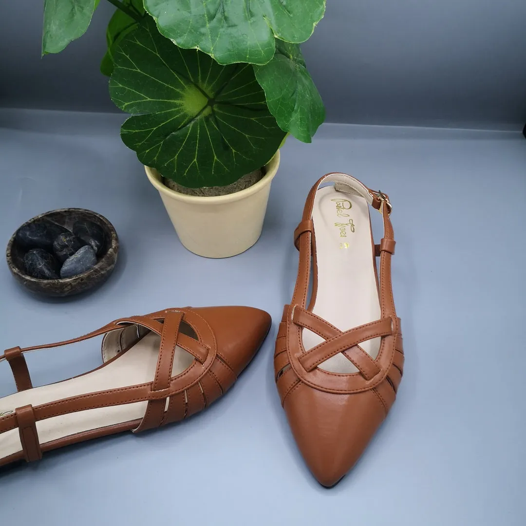 Latte Pointed Sandal - Brown