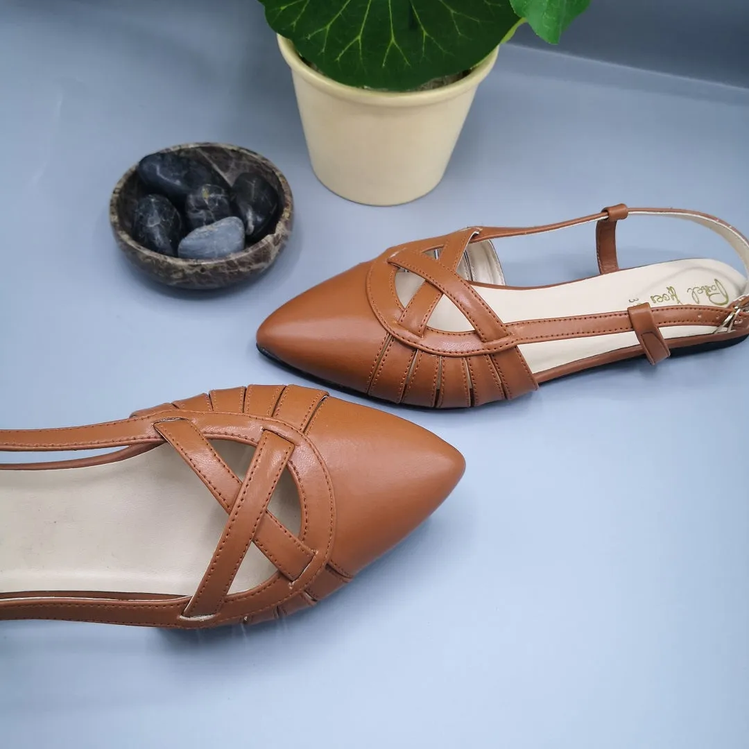 Latte Pointed Sandal - Brown