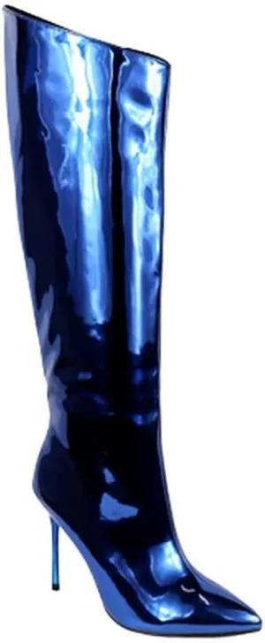 Liliana Women's Stiletto High Heel Knee High Boots Pointed Toe Side Zipper Dress Party Thin Heels Shoes Frenzy-1