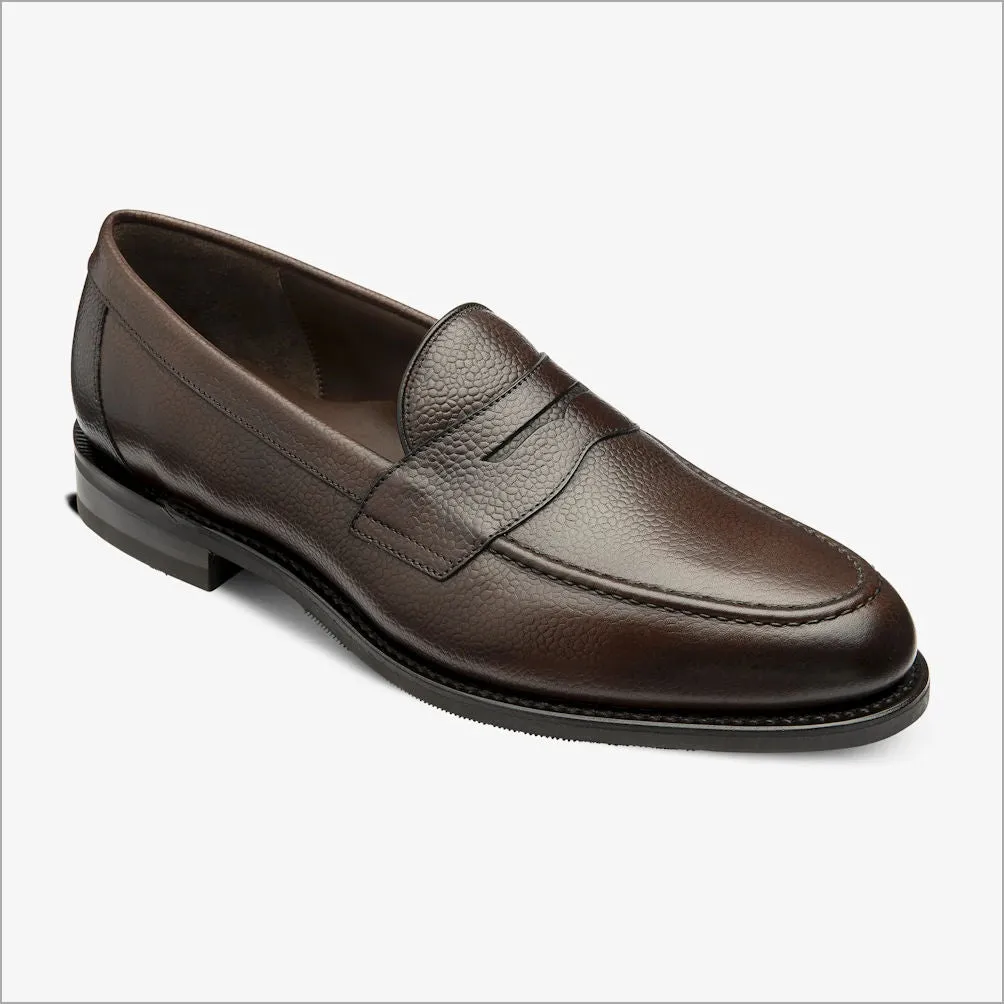 Loake Imperial Dark Brown Grain Leather Penny Loafer@