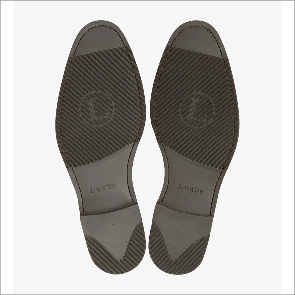 Loake Imperial Dark Brown Grain Leather Penny Loafer@
