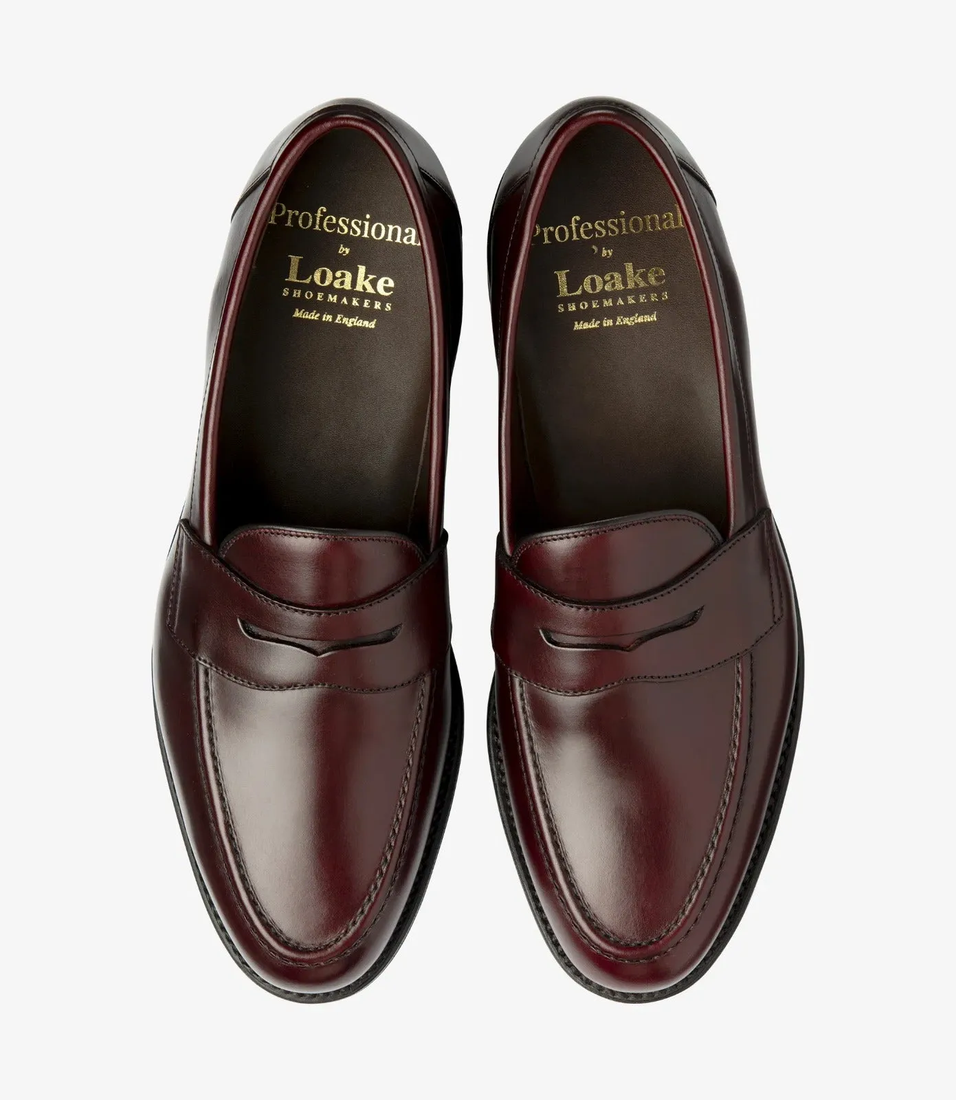 LOAKE Imperial Loafer - Burgundy Calf - (F) fitting rubber Sole