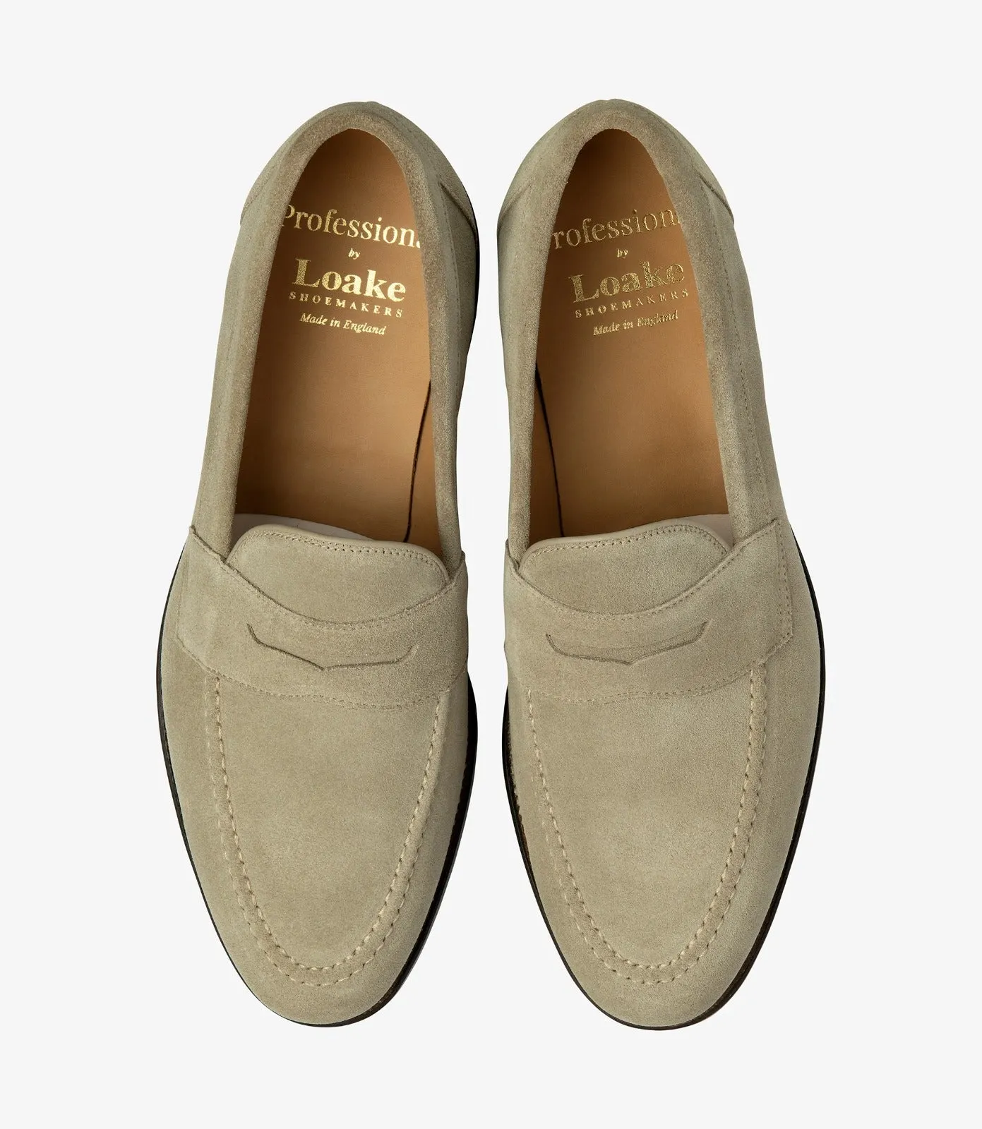 LOAKE Imperial Loafer  - Stone Suede - (F) fitting leather Sole