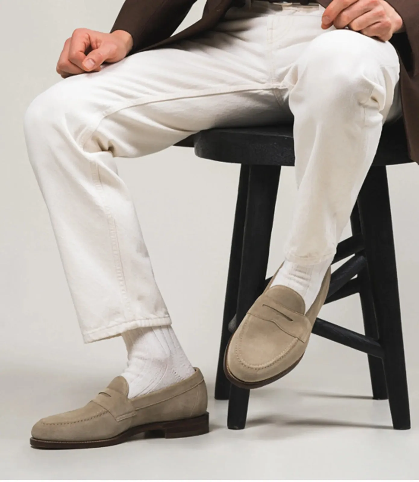 LOAKE Imperial Loafer  - Stone Suede - (F) fitting leather Sole
