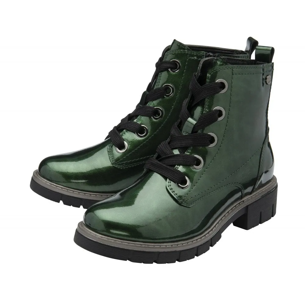 Lotus Jojo Women's Lace / Zip Up Ankle Boot Green Patent