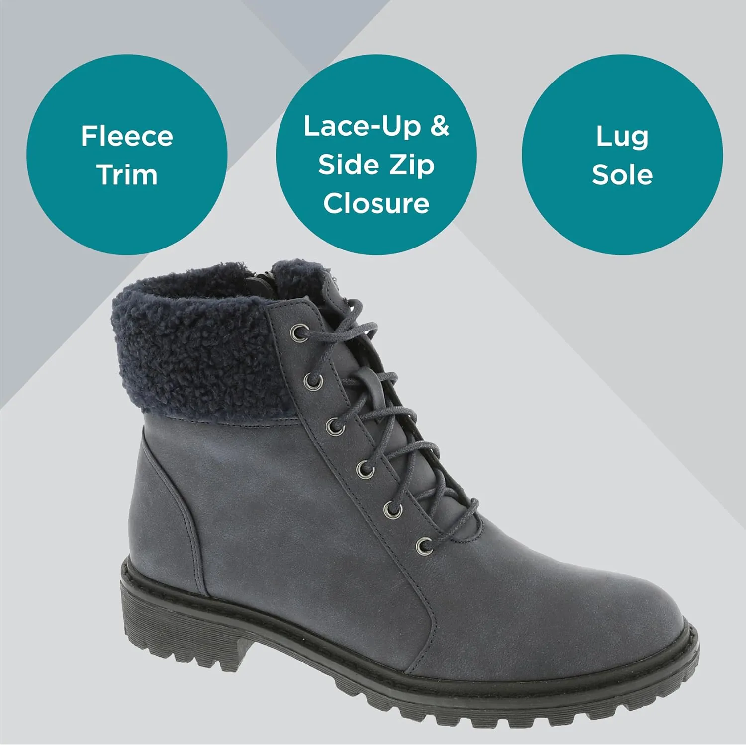 Masseys Women's Hazel Lace-Up Lug Sole Boot