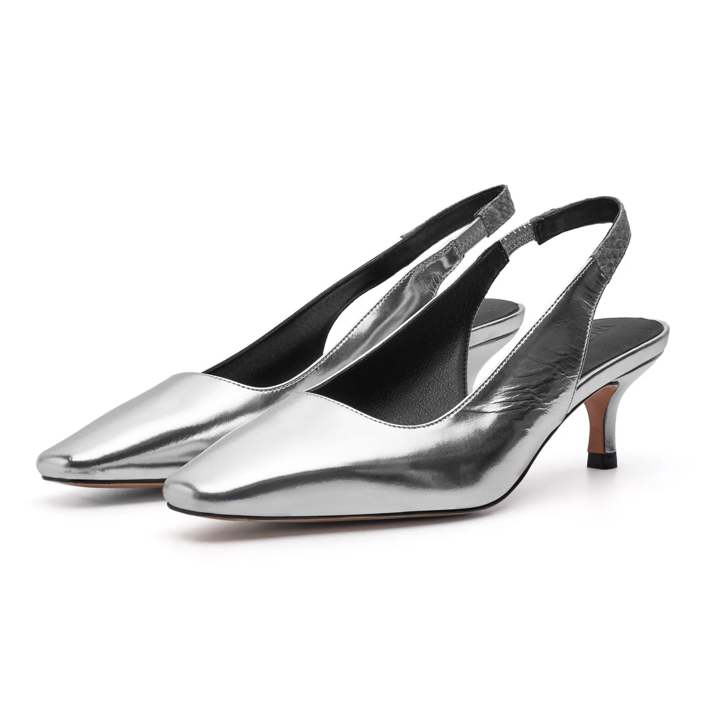 Maxine Slingback Metallic - Silver