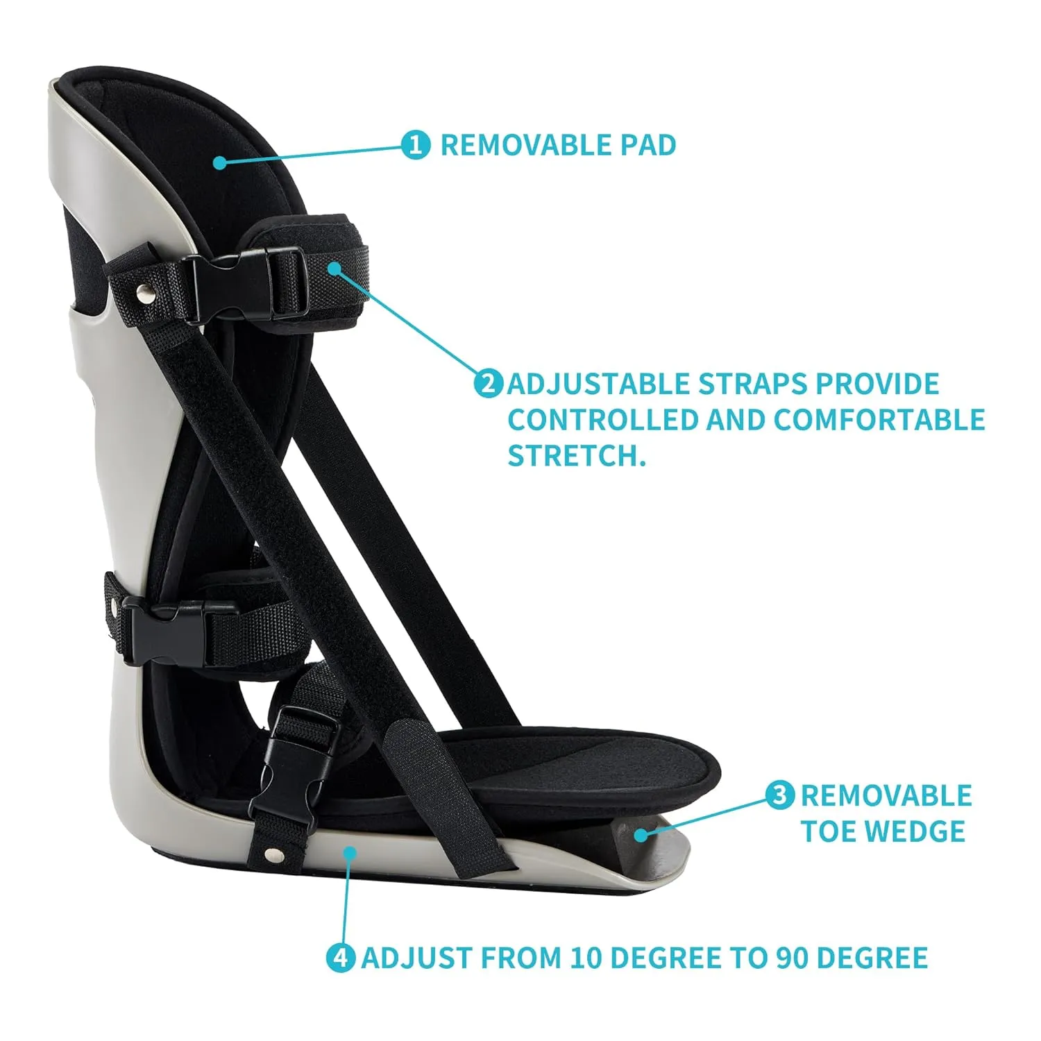 Medibot Sleeping Stretch Boot-Plantar Fasciitis Night Splint Leg Support Brace, Comfortable and Adjustable, Fits Right or Left Foot for Achilles Tendonitis, Heel, Bone Spurs, Calf Stretching(Small)