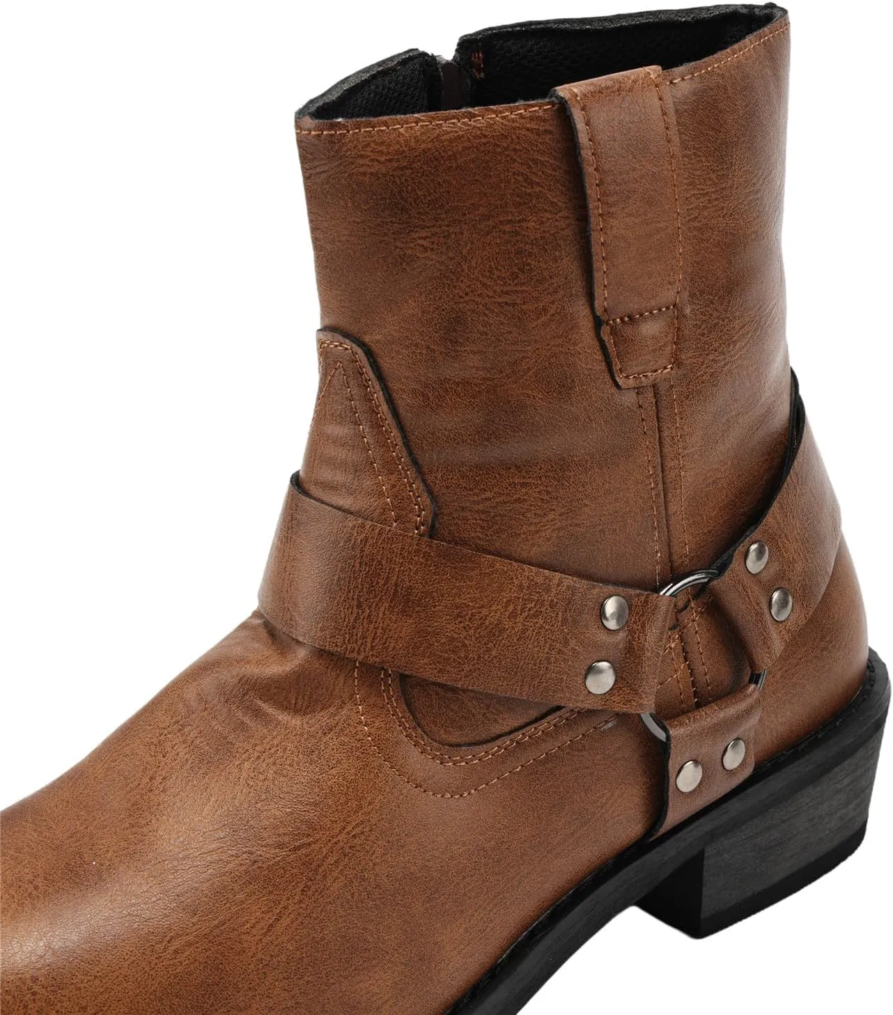 Mens Belt Buckle Medieval Boots Leather Lace-up Cosplay Vintage Ankle Boot for Party