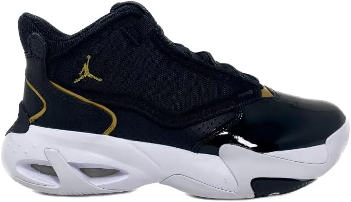 Men's Jordan Max Aura 4, Black/Metallic Gold-White, 12 M US