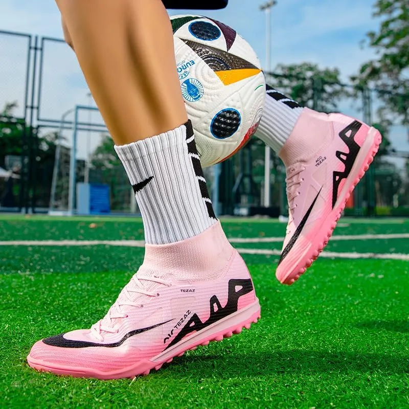Men's Soccer Shoes Football Cleats High-Tops Lace-Up Non-Slip Spikes Outdoor AG/FG Baseball Lacrosse Rugby Combat Boots Shoes Size 4.5-11