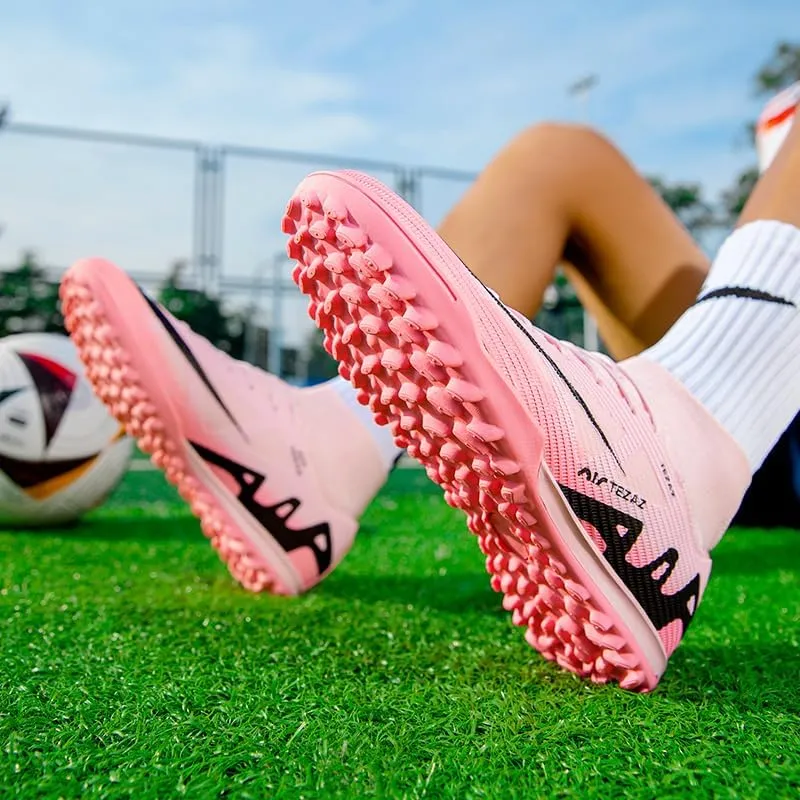 Men's Soccer Shoes Football Cleats High-Tops Lace-Up Non-Slip Spikes Outdoor AG/FG Baseball Lacrosse Rugby Combat Boots Shoes Size 4.5-11