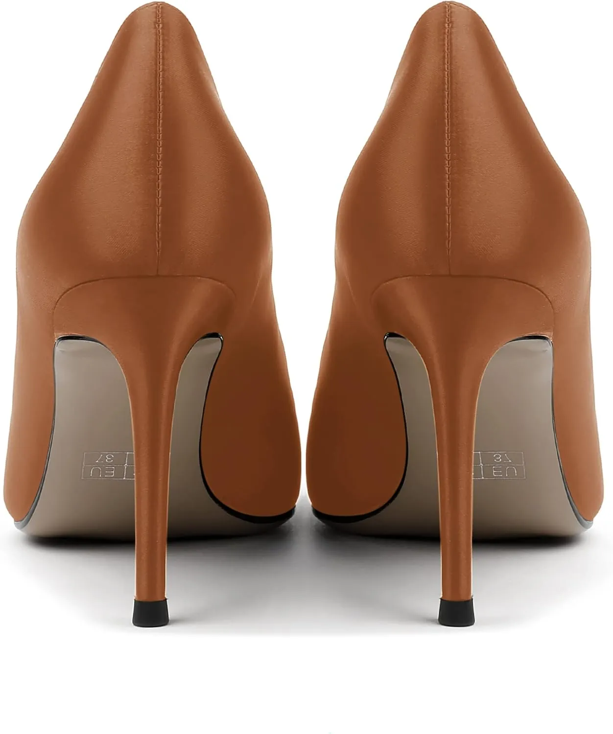 MERRORI Women's Solid Pointed Toe Slip On Satin Dress Evening Stiletto High Heel Pumps Shoes 3.3 Inch