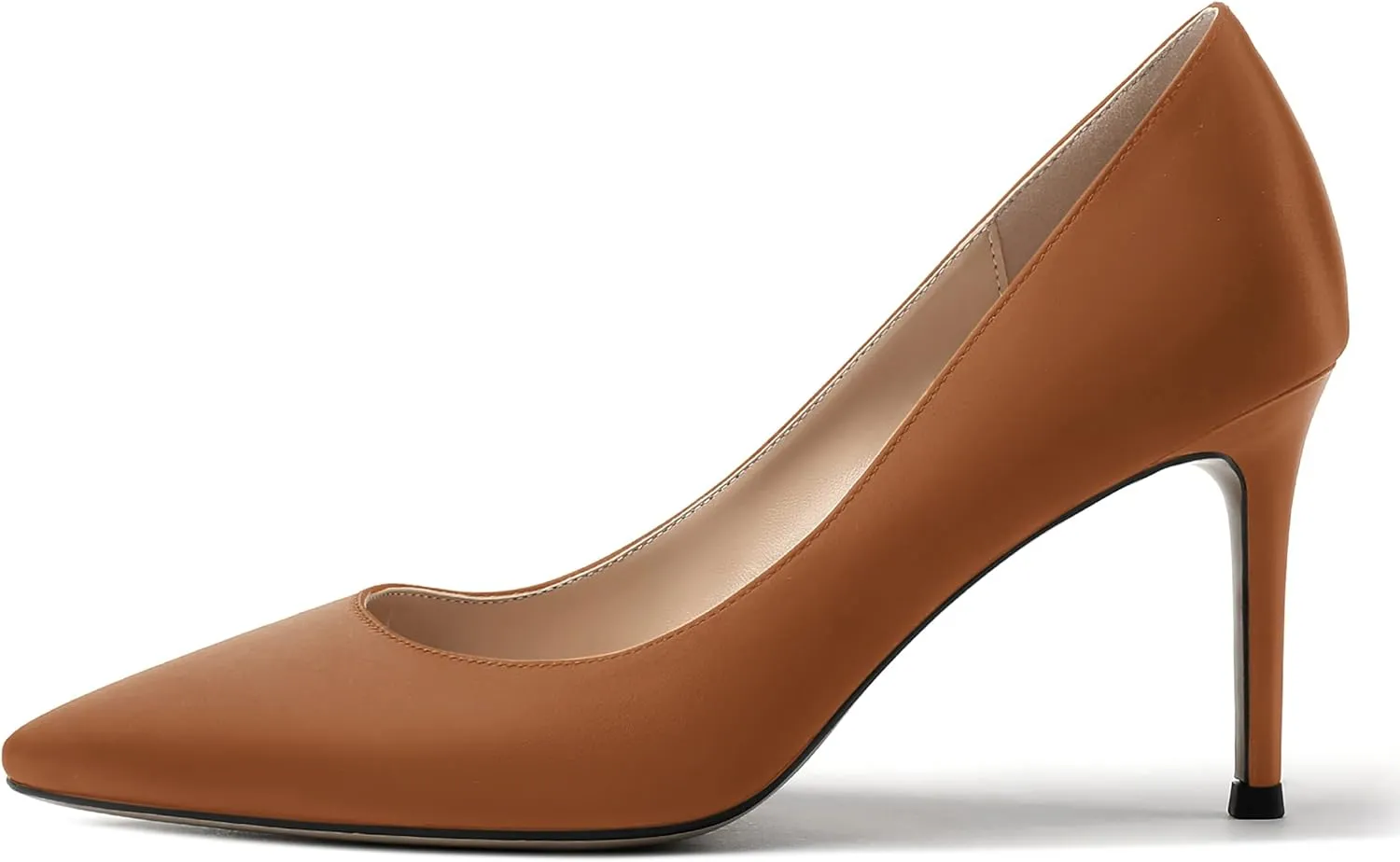 MERRORI Women's Solid Pointed Toe Slip On Satin Dress Evening Stiletto High Heel Pumps Shoes 3.3 Inch