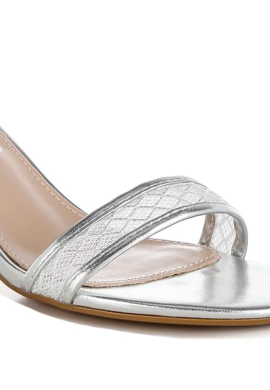 Metallic Kitten Heel Sandals