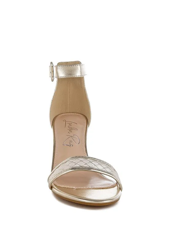 Metallic Kitten Heel Sandals