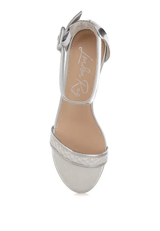 Metallic Kitten Heel Sandals