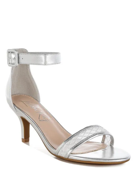 Metallic Kitten Heel Sandals
