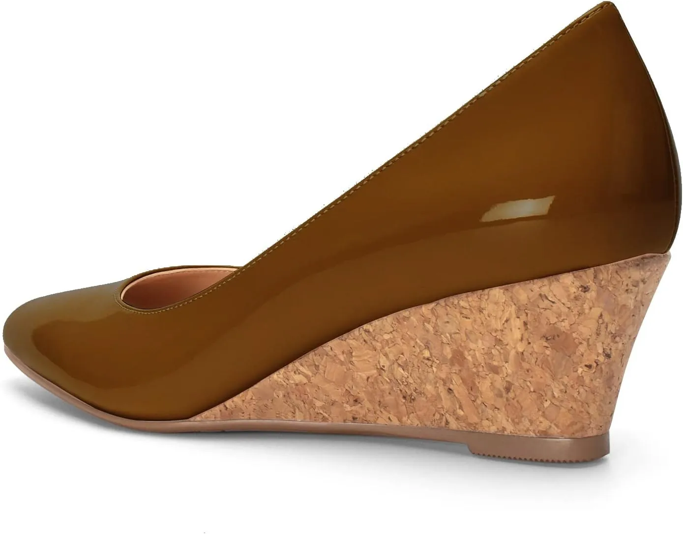 Mettesally Women's Classic Wedge Heel Pumps Pointed Toe Slip On Mid Heels Comfortable Wedding Office Dress Shoes