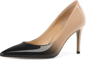 Mettesally Women's Pointed Toe High Heels Gradient Pumps Stiletto Heels Usual Wedding Party Dress Shoes